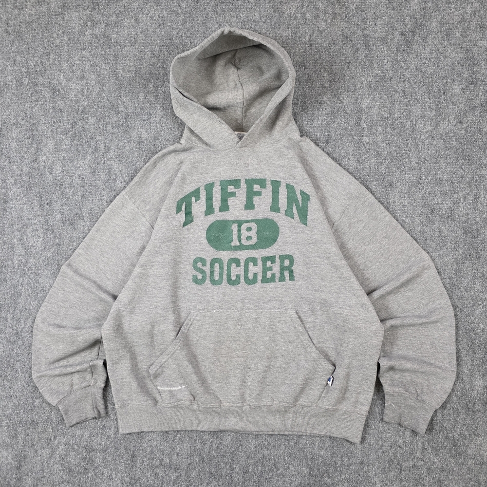 RUSSELL ATHLETIC 55/45 POLYCOTTON SOCCER HOODIE GRAY HEAVYWEIGHT